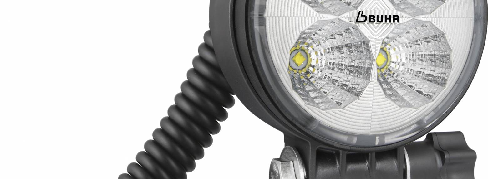 LED Arbeitsscheinwerfer 12-24V mit Griff, Schalter, Magnet, Spiralkabel +  KFZ Stecker
